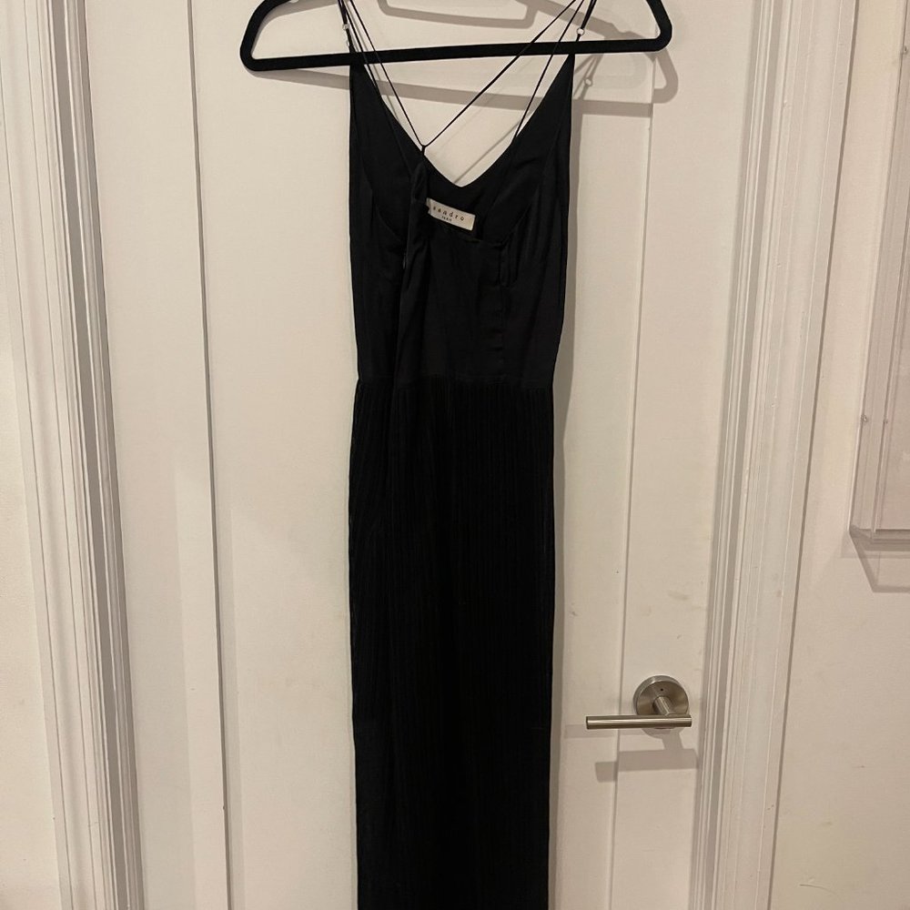 Sandro Black Column Dress